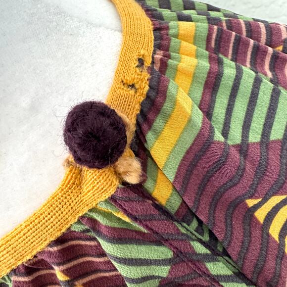 Missoni Womens Blouse Top Measures S Silky Geometric Print Flowy Gold - Picture 6 of 9